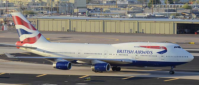 British Airways Boeing 747-436 G-BNLX, Phoenix Sky Harbor, March 10, 2015